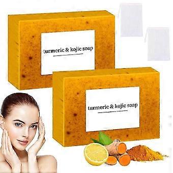 Lemon Turmeric Kojic Soap, Natural Handmade Soap, Turmeric Soap Bar for Face and Body, Smooth Skin Tumeric Soap, Deep Cleansing Soap 100gg