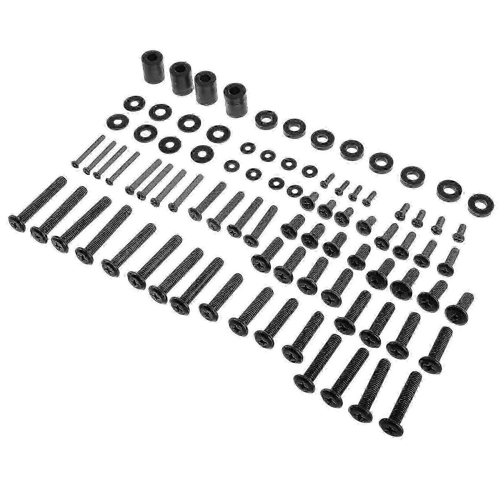 TV Mounting Screw Complete Kit for Secure Installation 88Pcs Black Hardware Set