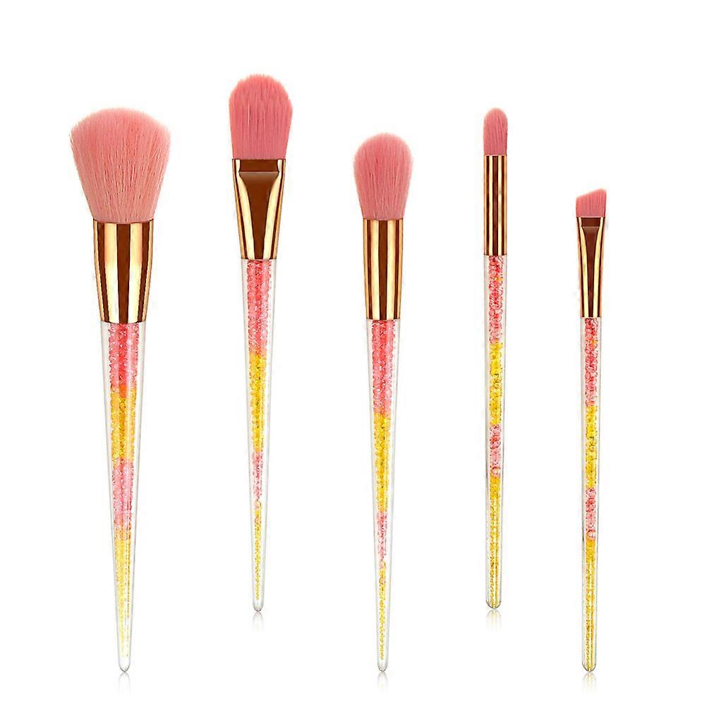Makeup Brushes 5Pcs Set for Makeup Transparent Handle in Assorted Color