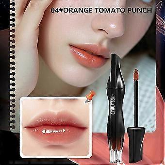 Lip Stain, lucidalabbra anti-trasferimento e anti-sbavature, finitura lucida color rosso aranciato, colore vibrante ad alta pigmentazione, idratante, leggero e a lunga tenuta.