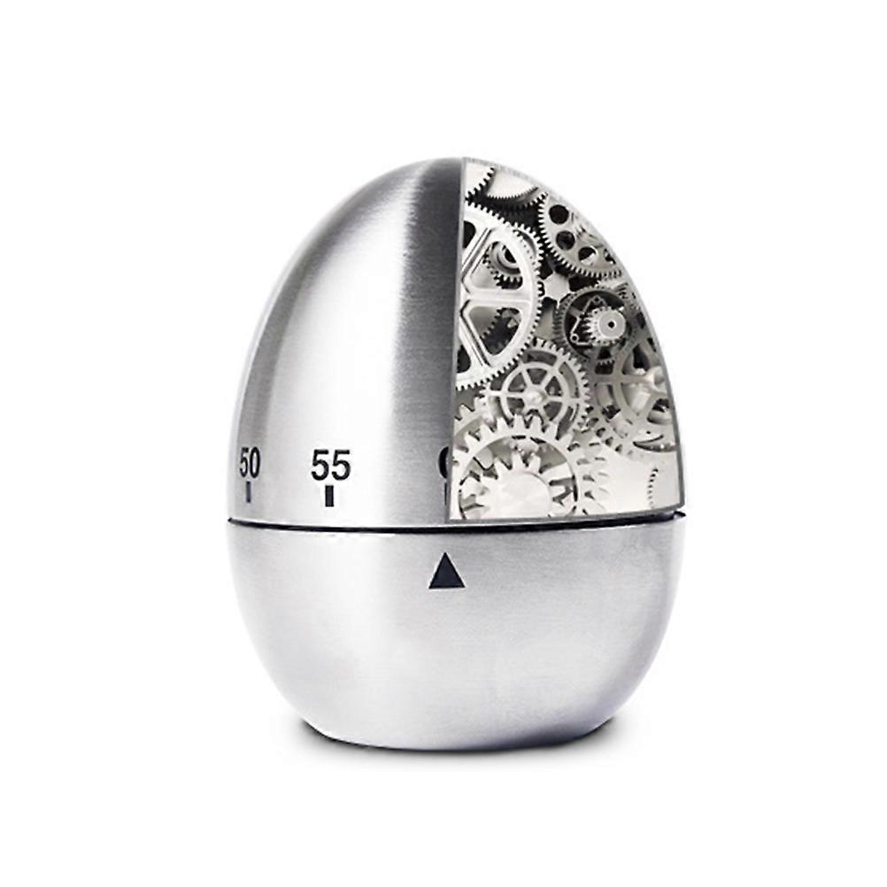Kitchen Timer Stainless Steel Egg Shape Manual Countdown Timer