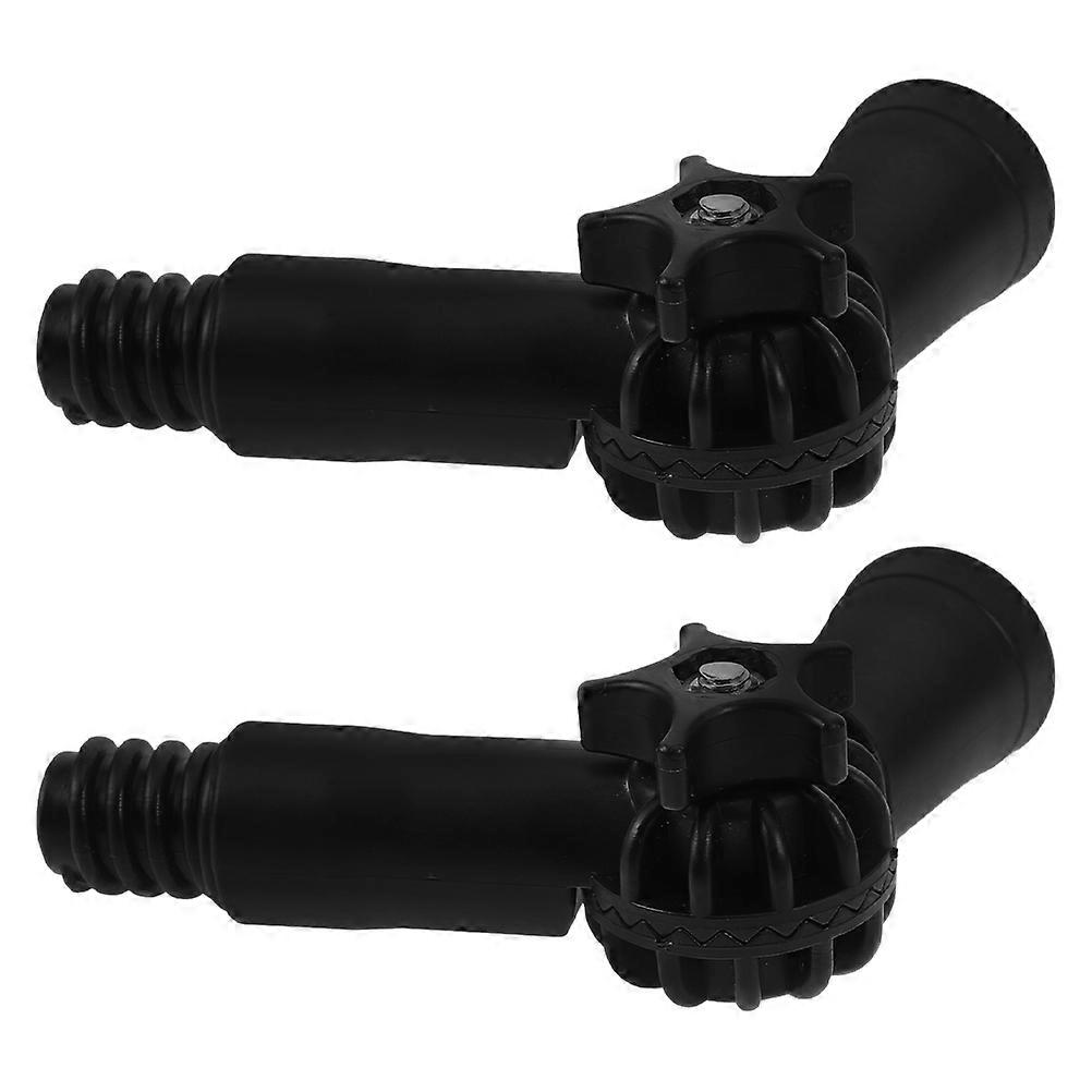 Black Angle Adapter Mop Accessories for Extension Poles Threaded Tip 2Pcs