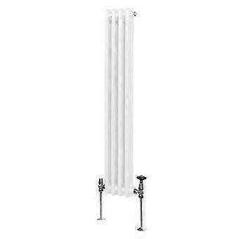 Traditional 2 Column Radiator 1500mm x 202mm Modern Central Heating Heater Gloss White Carbon Steel