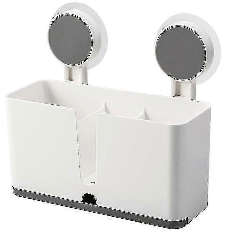 Sink Storage Rack with Suction Cup - White