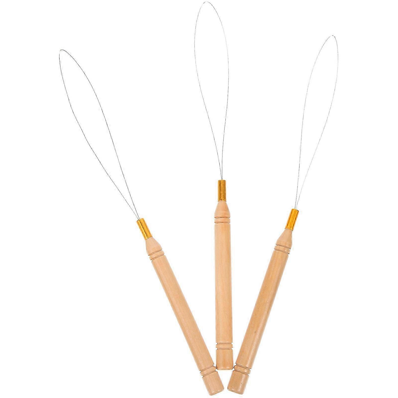 Wooden Threader Threading Tool for Sewing, 3Pcs Household Threading Apparatus