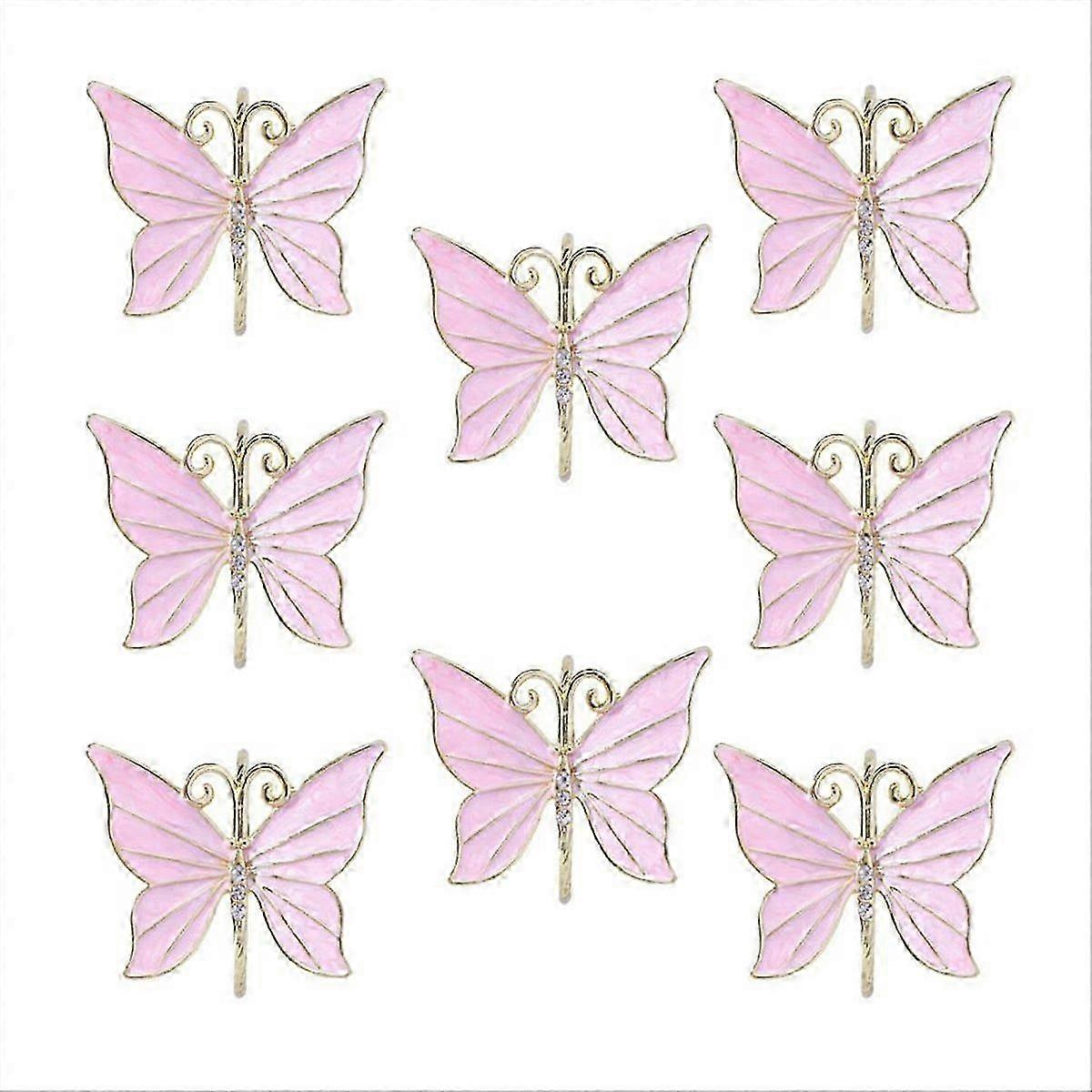 8PCS Flower Butterfly Napkin Ring Holder compatible withEaster Wedding Party,A