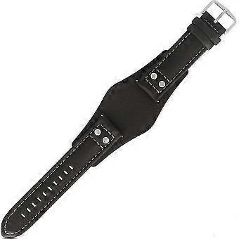 Watch Strap 22mm Black Leather Ch-2586 - Lb-ch2586 QG