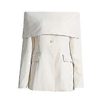 Blazers minimalistes à épaules dénudées pour femmes à manches longues à manches longues décontracté tempérament blazer vêtements de mode féminins-En stock