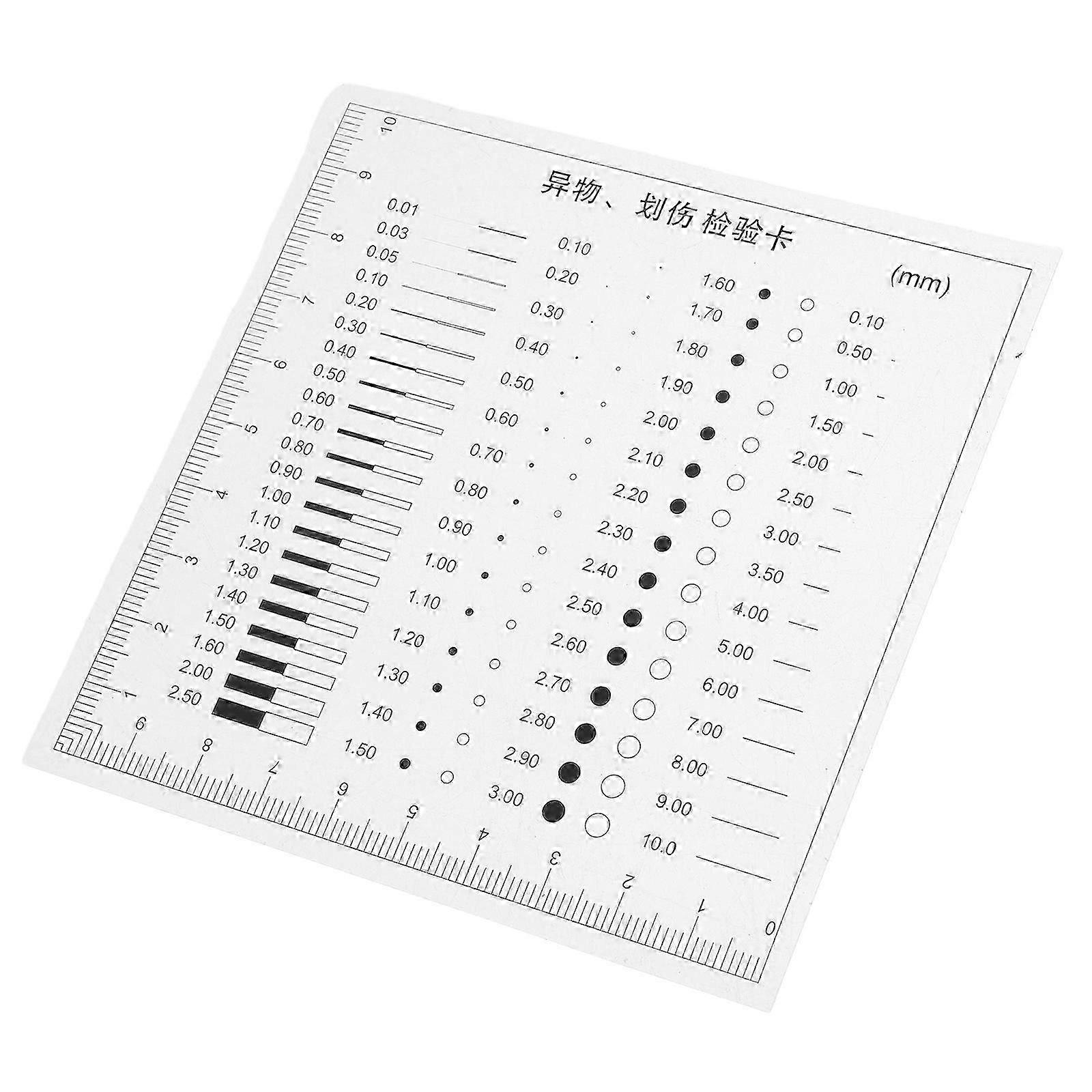 Transparent Defects Measuring Tool Ruler for Flaw Detection