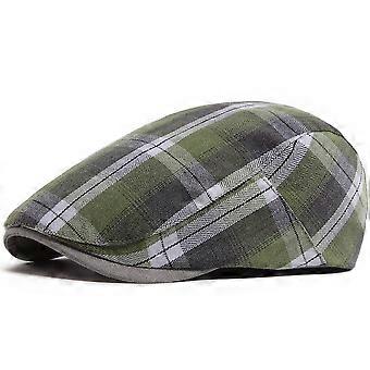 Kesäinen ruudullinen ohut baretti naisten miesten muoti vintage visiirihattu rento naisten sanomalehtipoikalippikset retro litteä lippis kevään syksyyn uusi