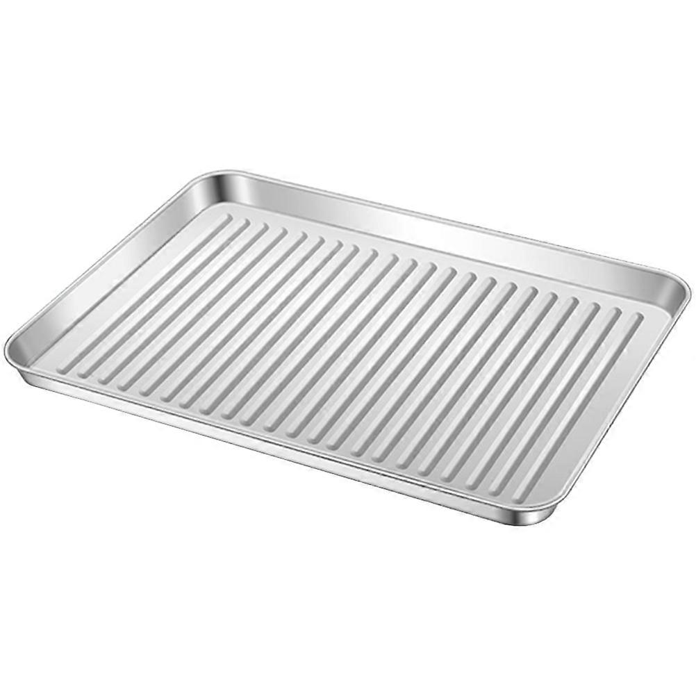 Silver Multi-Function Baking Pan for 3Pcs Household Serving Tray