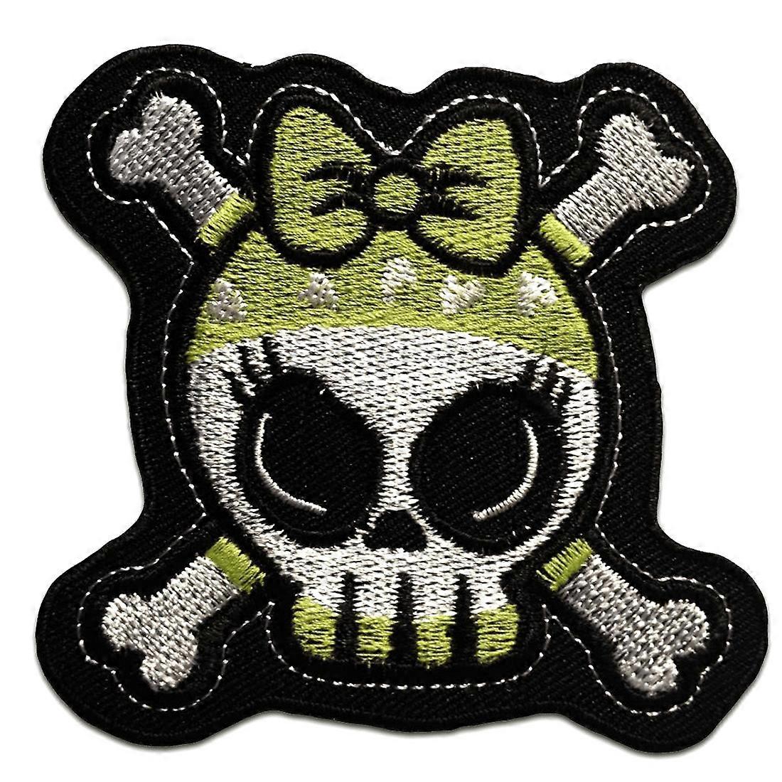 Patch - Skull Emo Girly - Green - 8.2 x 7.7 cm - Patch Patches