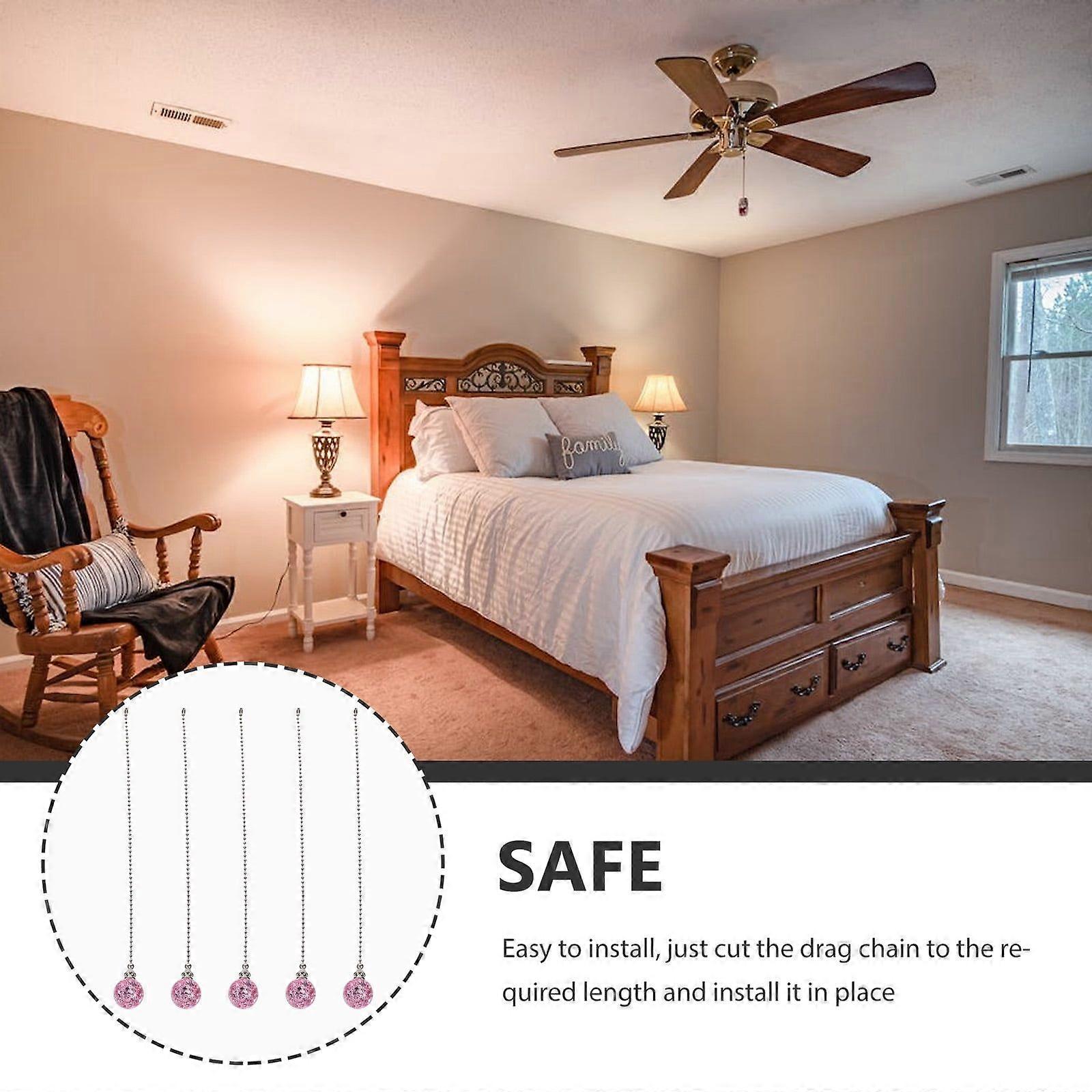 5pcs Ceiling Fan Pull Chain Crack Ball Pull Chain Extension Lamp Pulling Chain