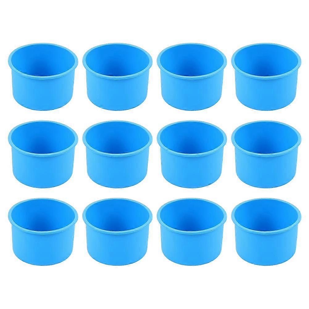 12pcs Silicone Cake Molds Set - Round Baking Cups, Microwave & Freezer Safe