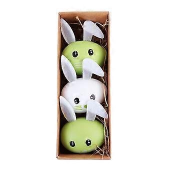 Pasen Rabbit ei Ornament mooi schilderij Home versiering Desktop Decor (groen en wit vouwen oor konijn)