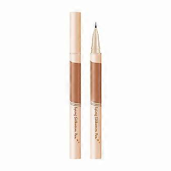 2 in 1 Eyeliner and Shadow with Ultra Fine Tip, Grey Brown Khaki Shade, Includes Lashes Stickers