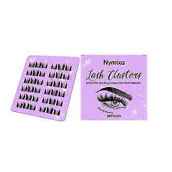 Self Adhesive Eyelashes, Natural Self Adhesive Lash Clusters, Pre Glued Eyelash Clusters, No Glue Needed Lashes Wispy C-curly Cluster Eyelash Extensio