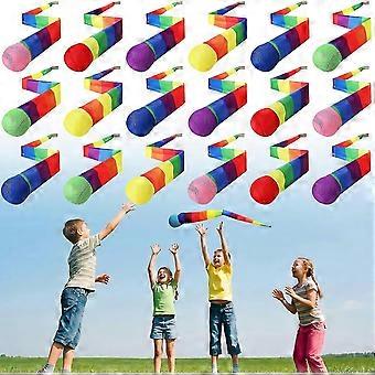 Ball Games 18 Pcs Throw And Catch Balls With Rainbow Tail Soft Sports Comet Balls Colorful Playground Toys Bulk For Kids Adults Physical-xxy