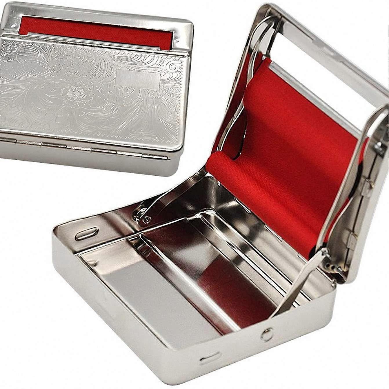 Cigarette Roller Machine for Tobacco, Silver Box Design
