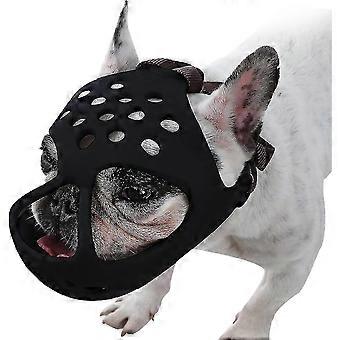 Short Snout Dog Muzzle,soft Silicone Adjustable Breathable Bulldog Muzzle For French Bulldog Shih Tzu And Pug For Biting Chewing Training