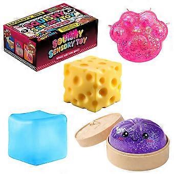 Maltose-Squishy-Set mit langsamer Rückfederung, verschiedene Frucht- und Tierformen, beruhigendes Handspielzeug, Spielsachen für Kinder, Freizeitartikel in Box