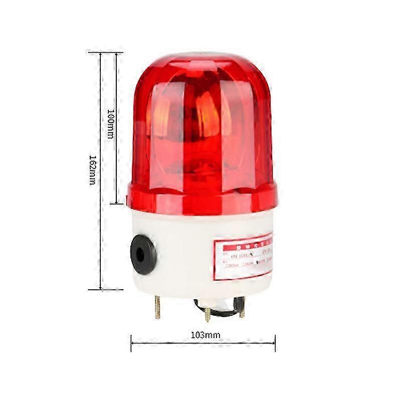 Waterproof Dustproof 220V Red LED Rotating Warning Light 90 DB Sound for Security Use