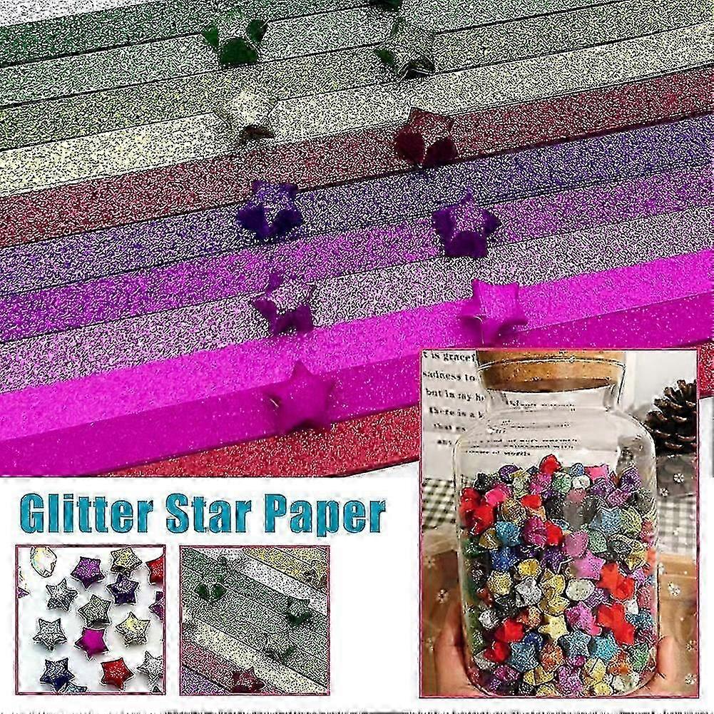 frosted folding star paper glitter diamond origami gradient