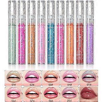 Glitter Liquid Lipstick Set 9 Colours Glitter Diamond Shiny Lip Gloss Set Long-Lasting Waterproof Shimmer Metallic Lipstick for Women Lips Make Up Set