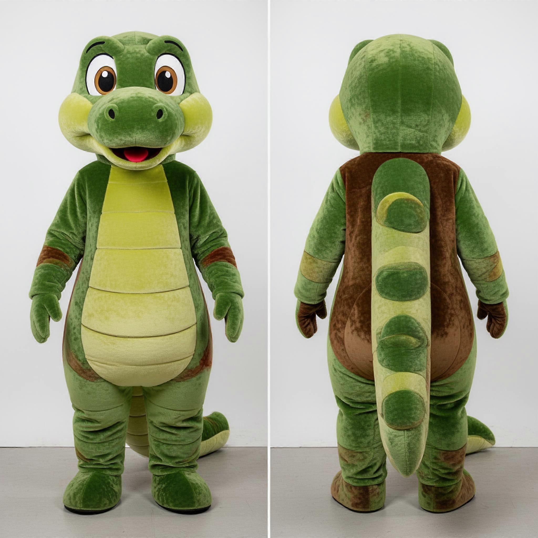 MASTICOT Emerald Green Striped Snake Mascot
