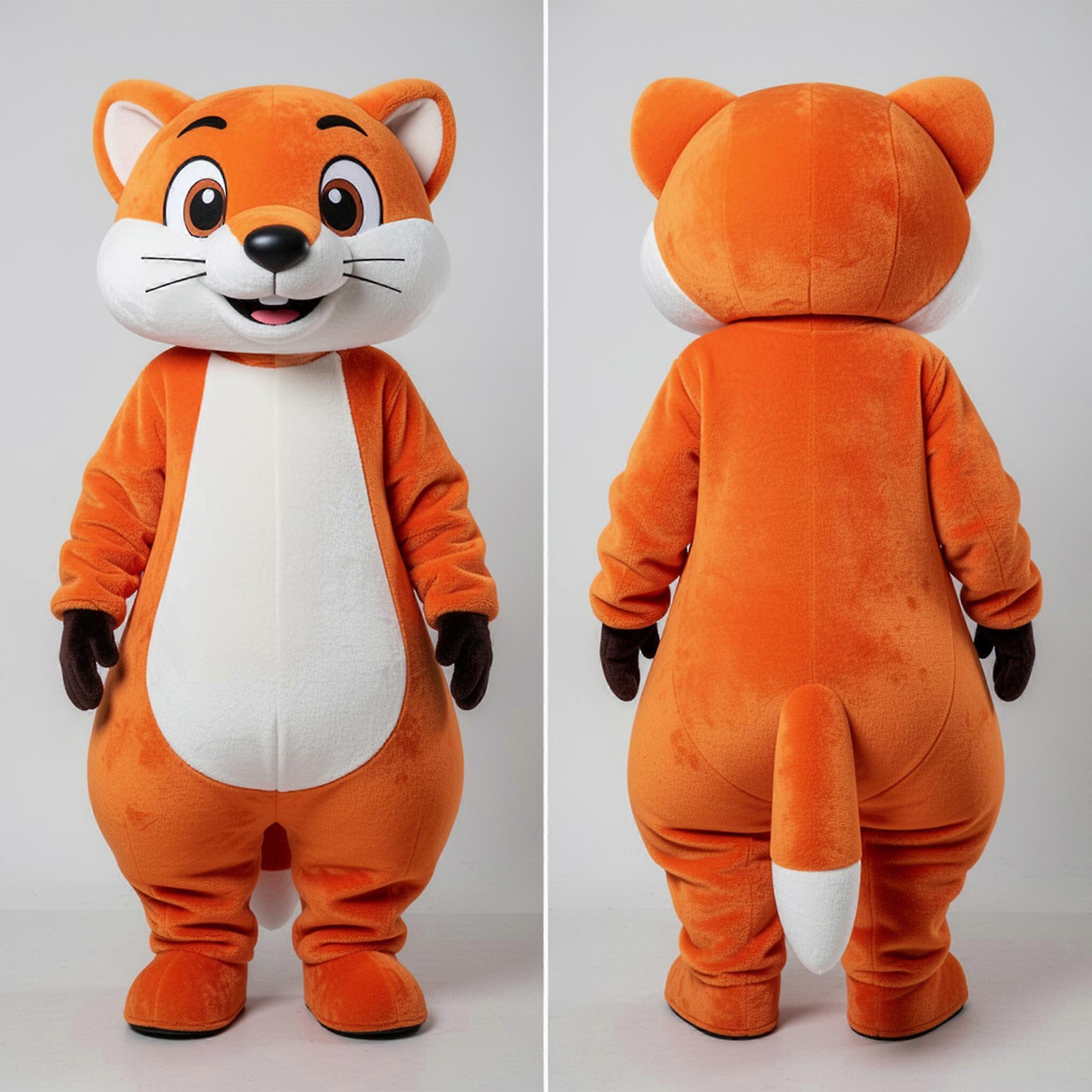 MASTICOT Rust Orange Playful Weasel Mascot