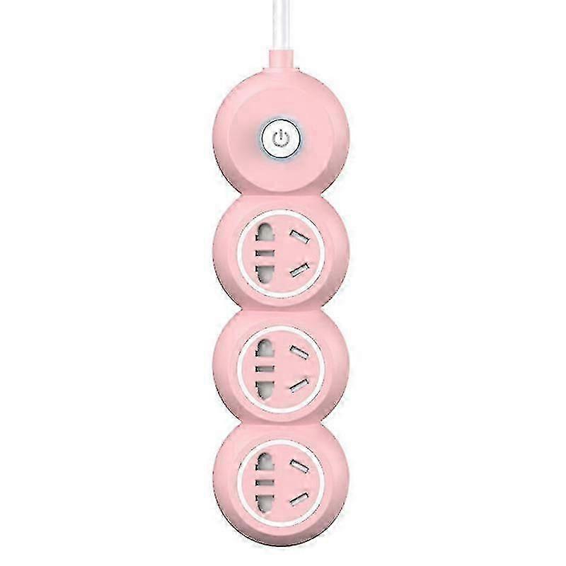 Plug Converter Power Strip 0.8m Pink Multi USB Charging Socket