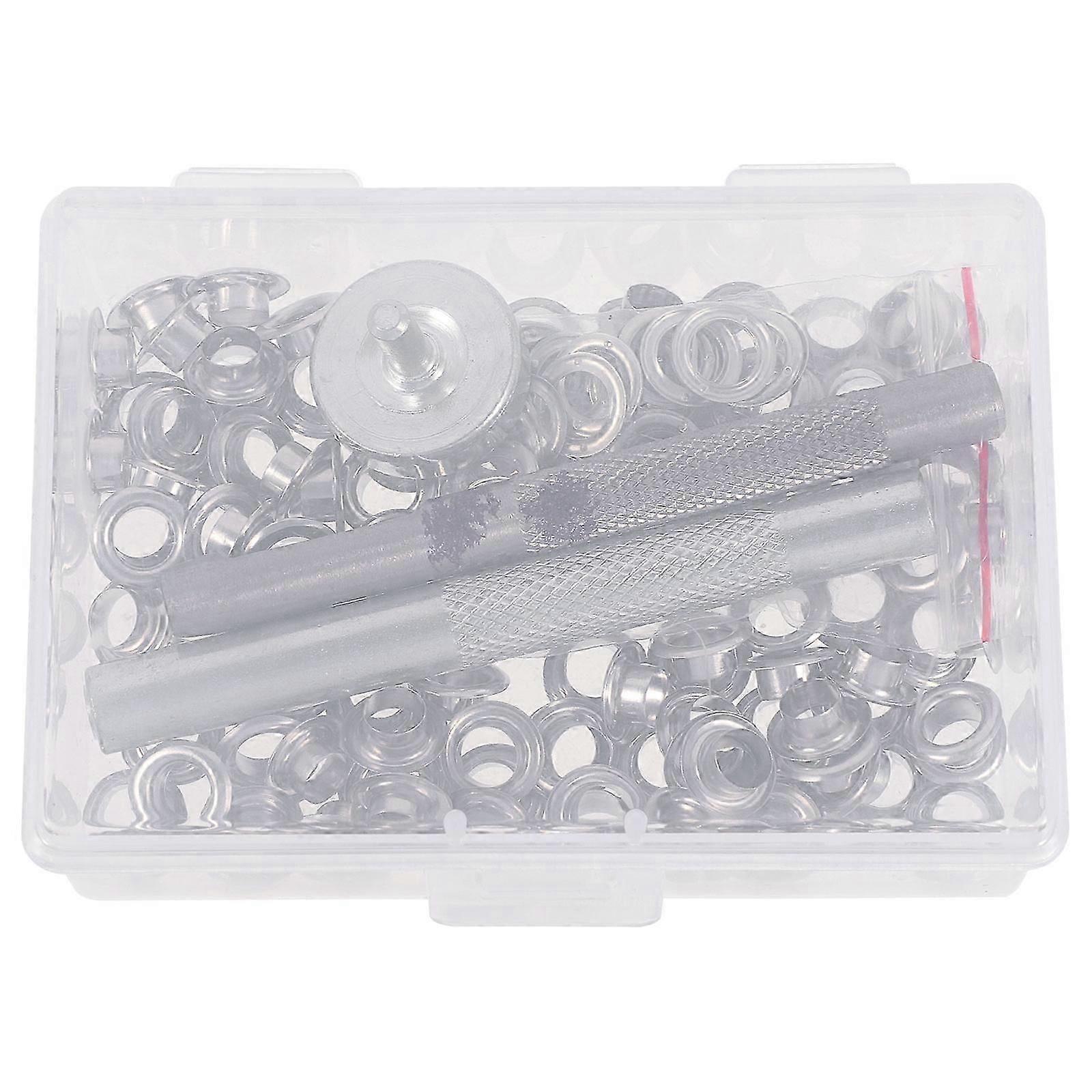 100 Set Grommets Kit Quality Brass Eyelets Button Kit with 3PCS Tools Multipurpose Eyelets Button Set Portable Eyelets Button Tool Kit Compatible with