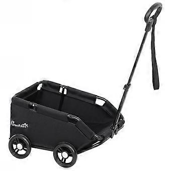 Dog stroller, foldable dog buggy for small dogs up to 4 kg, collapsible cat buggy with handle, washable cushion, safety leashes, storage bag, 4 wheels