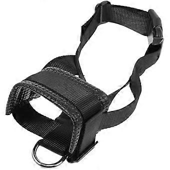 CATIEBYE Nylon Dog Muzzle Adjustable Anti Biting Chewing Pet Mouth Cover Black S cy