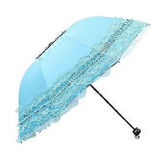 Anti‑UV Lace Umbrella Foldable Gothic Lolita Parasol with Wind‑Resistant Frame Dual‑Use Sunshade