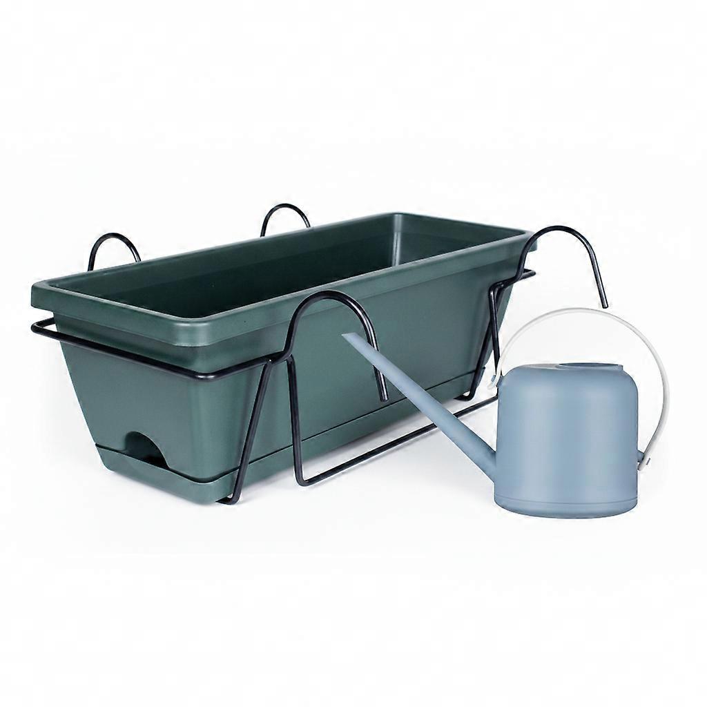 Balcony Railing Planter Flowerpot Rectangular Hanging Garden Plant Basket Window