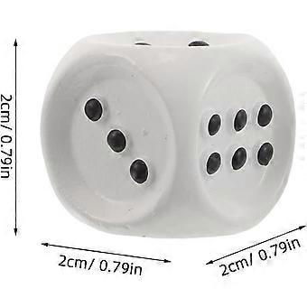 2pcs White Tactile Dice with Raised Black Pips, 20mm Abs Cube for Number Recognition, Blind-friendly Board Games and Educational Use for Low Vision Ga