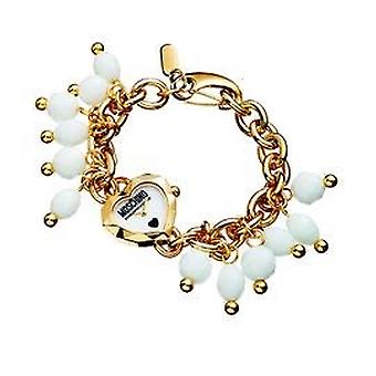 Moschino Time for Jingling Watch for Women Analog Quartz with Stainless Steel Bracelet Gold Plated MW0030