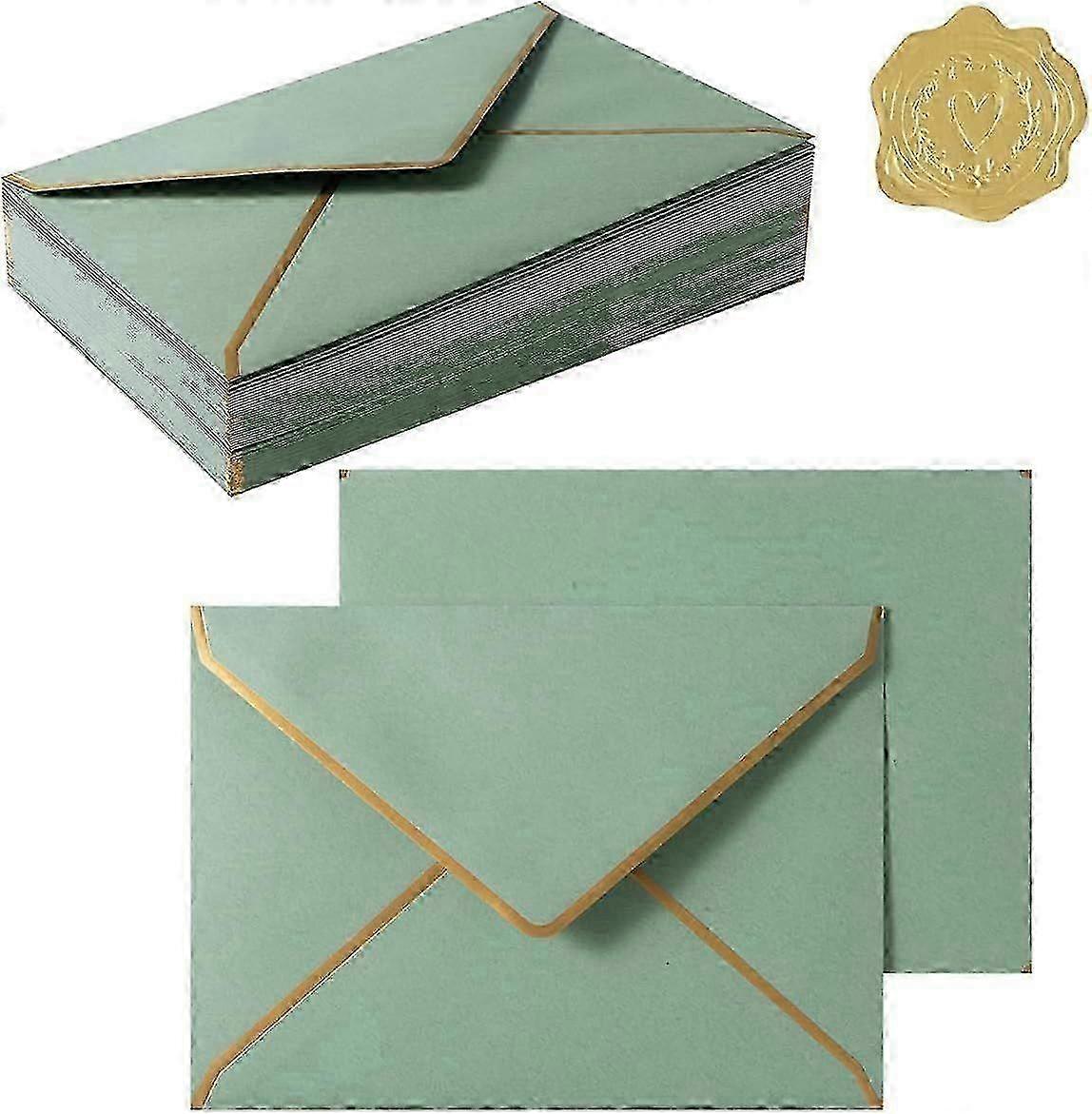 Gold-Bordered A7 Envelopes Set