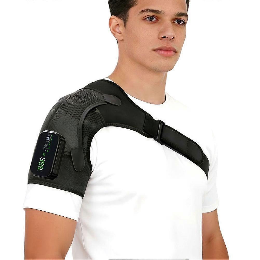 Couverture chauffante et vibrante pour les épaules, rechargeable, avec six niveaux de chaleur et cinq modes de vibration.