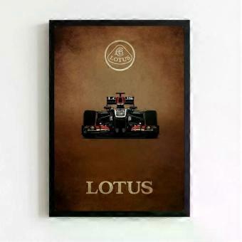 Vintage Style Lotus F1 Formula 1 Race Car With Lotus Logo Brown Background Jigsaw Puzzle, F1 Racing Fan Puzzle Gift SIO704