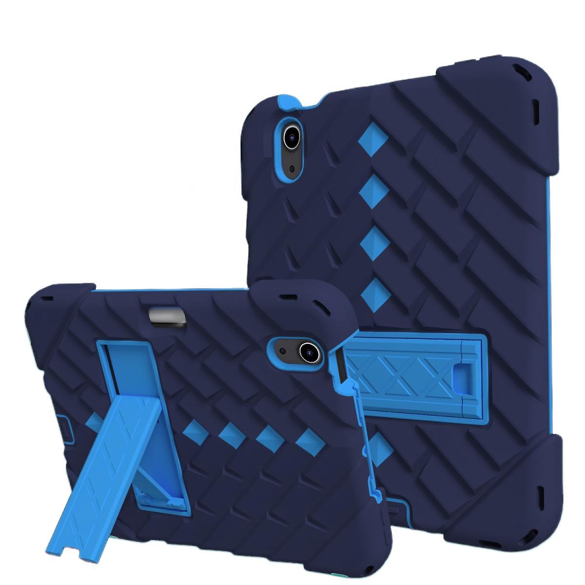 Suitable For Ipad Mini 6 Tablet Computer Shell Diamond Pattern With Pen Slot Shoulder Strap Three-proof Silicone Anti-fall Tablet Computer Shell Navy 