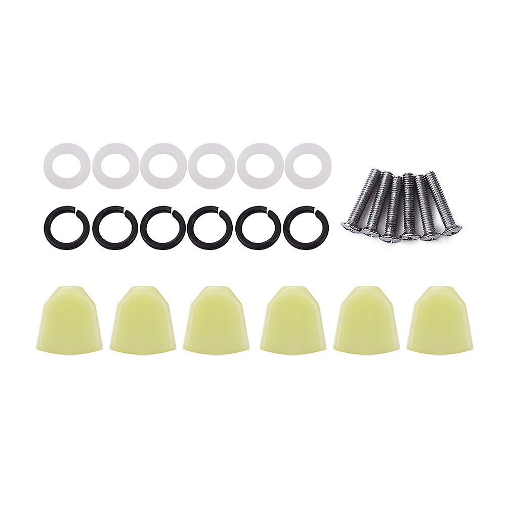 6pcs Tuning Peg Caps Polished Tuner Key Button Cap String Knob Handle