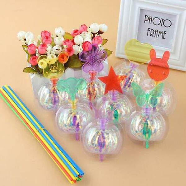 Variety Magic Flashing Twisted Bubble Wand Light-up Spin Rainbow Bubble Ball Toy for Kid