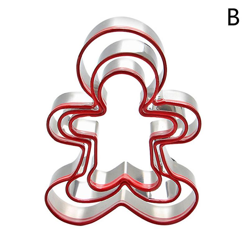 3pcs/set Cookie Cutter Gingerbread Man Xmas Tree Mold Cake Decoration Tool