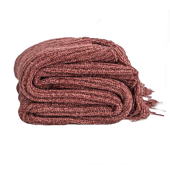 130Cm X 160Cm Warm Cozy Knitted Throw Rust Blankets