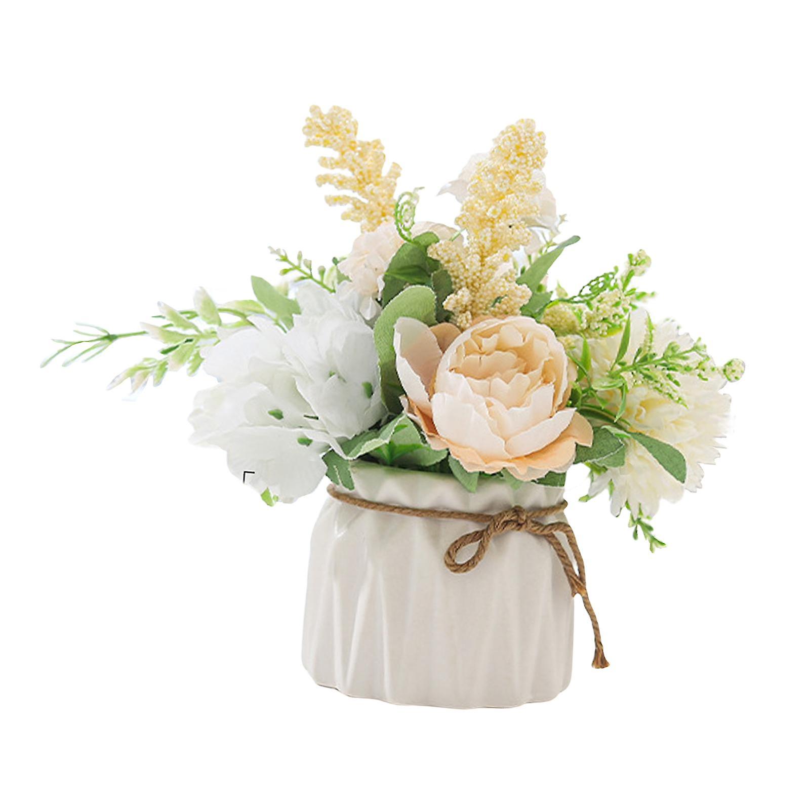 Artificial Hydrangea Flower Simulation Silk Plant Decoration Home  White