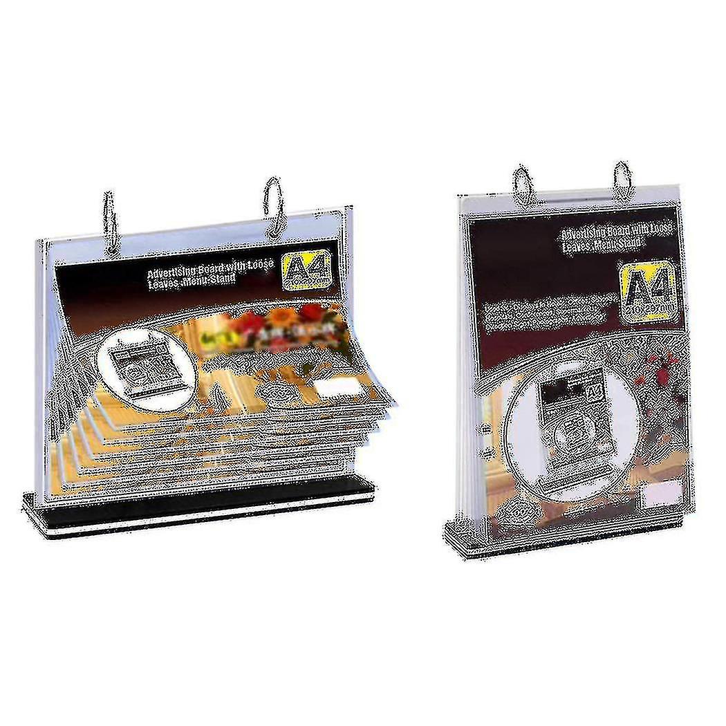 2x A4 Multi-Page Flip Display Card Label Display Stand Abnehmbare Label Business Menühalter