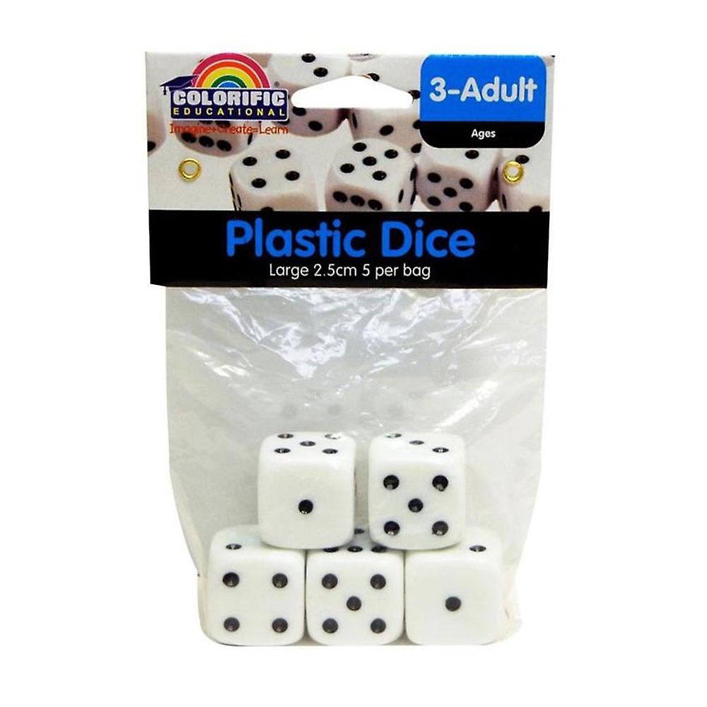 Colorific Plastic Dice Large Great for Creating Your Own Math Games Ages 3+