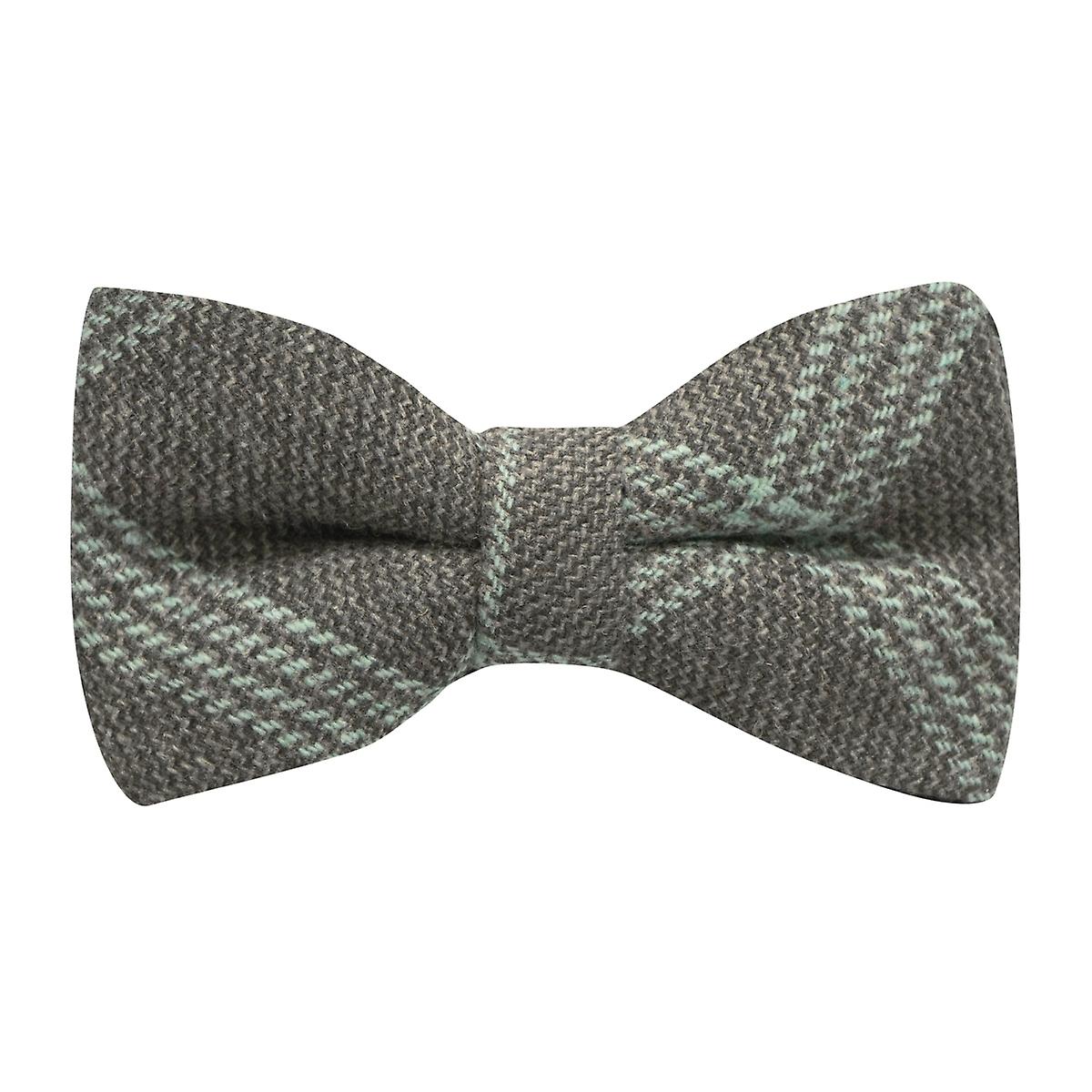 Slate Grey &amp; Blue Birdseye Check Bow Tie